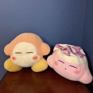 NWT Kirby and waddle Dee sleepy wool felt large jumbo cute plush bundle 14”